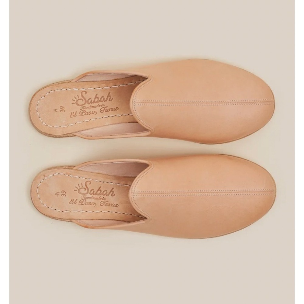 Sabah El Paso Baba Mules Women's EU 38 Undyed Leather Boho Hippie Summer Beach